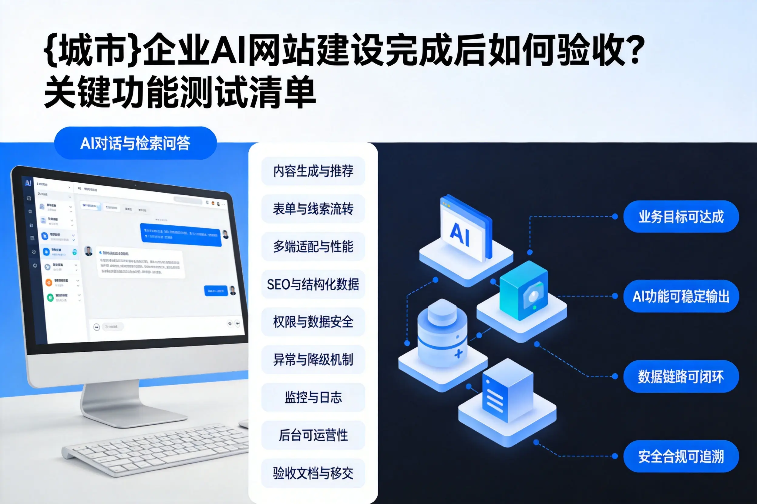 文山企业AI网站建设完成后如何验收？关键功能测试清单