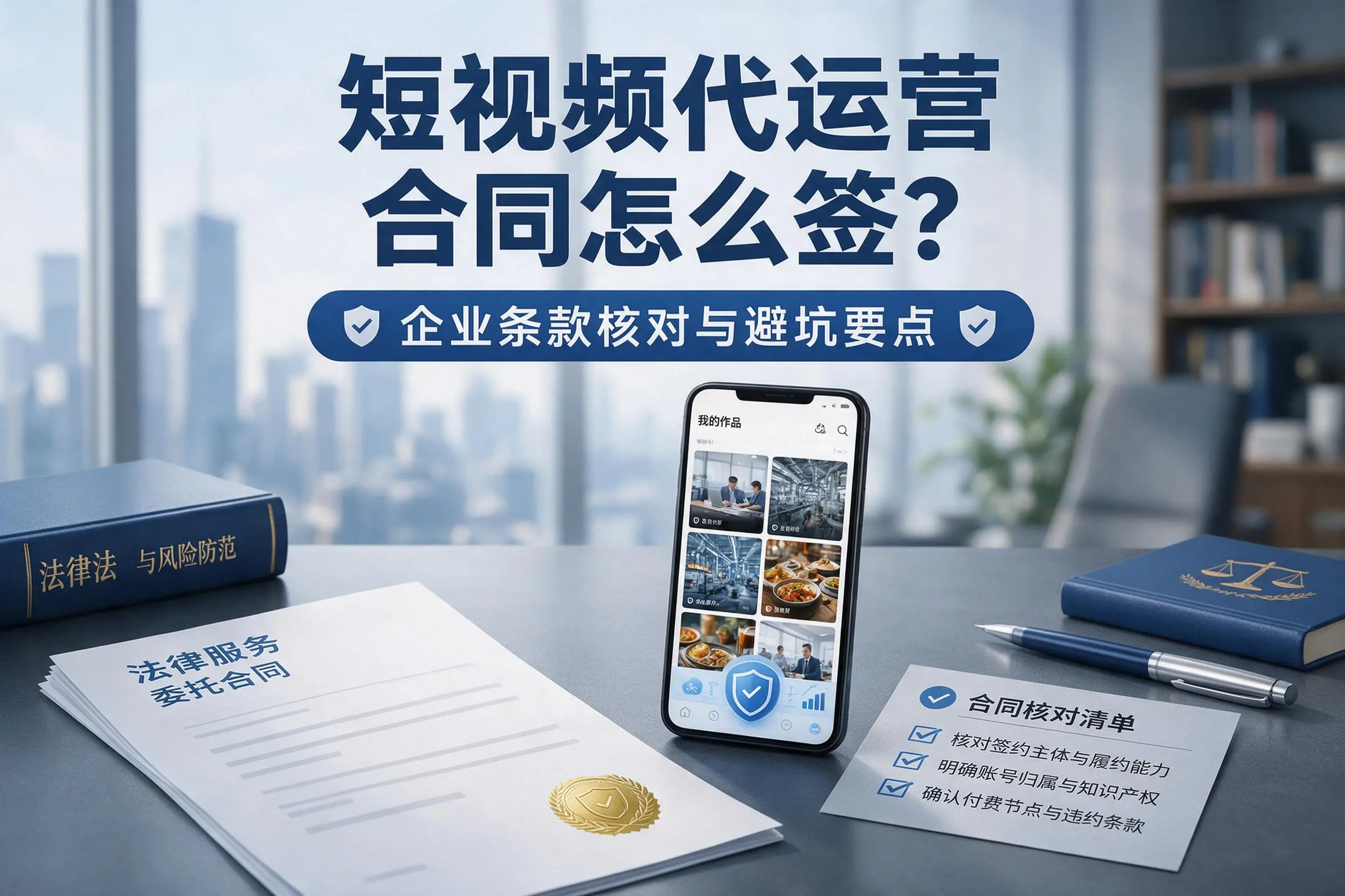 短视频代运营合同怎么签?文山企业条款核对与避坑要点
