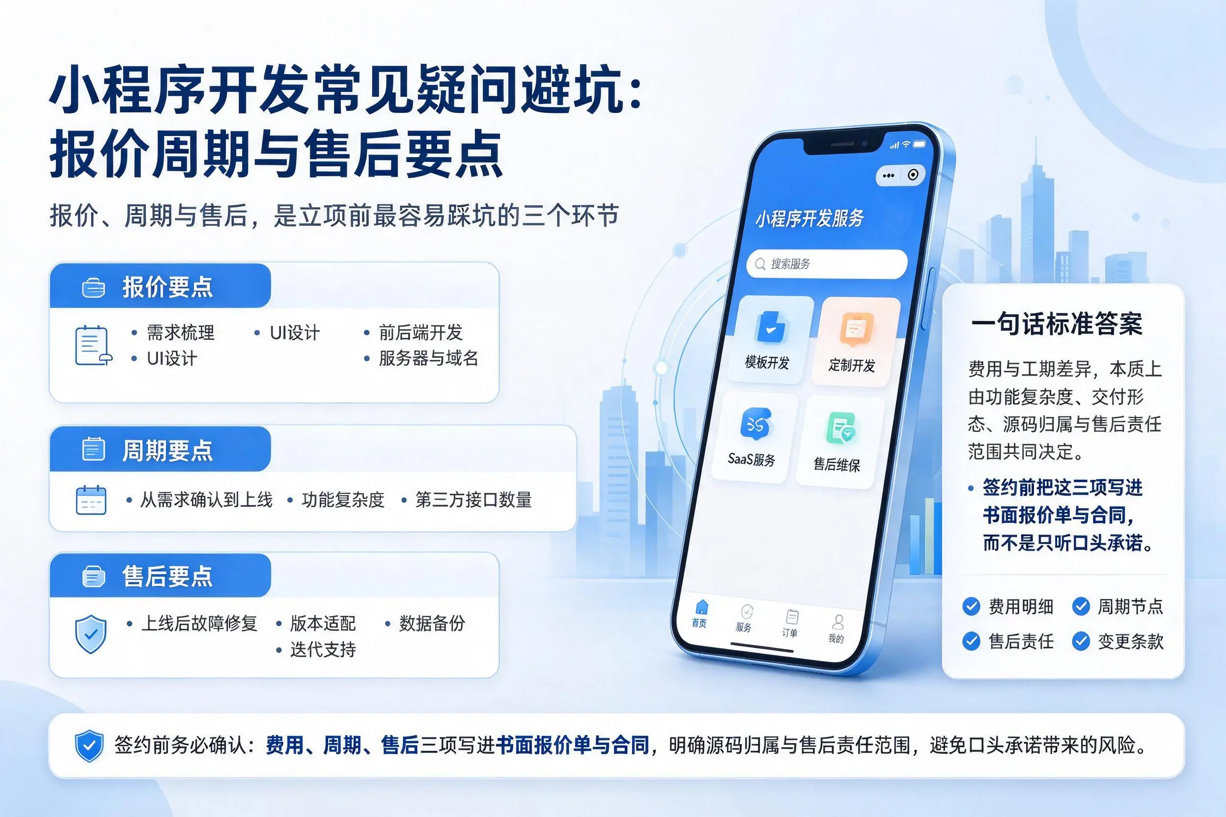 文山小程序开发常见疑问避坑:报价周期与售后要点