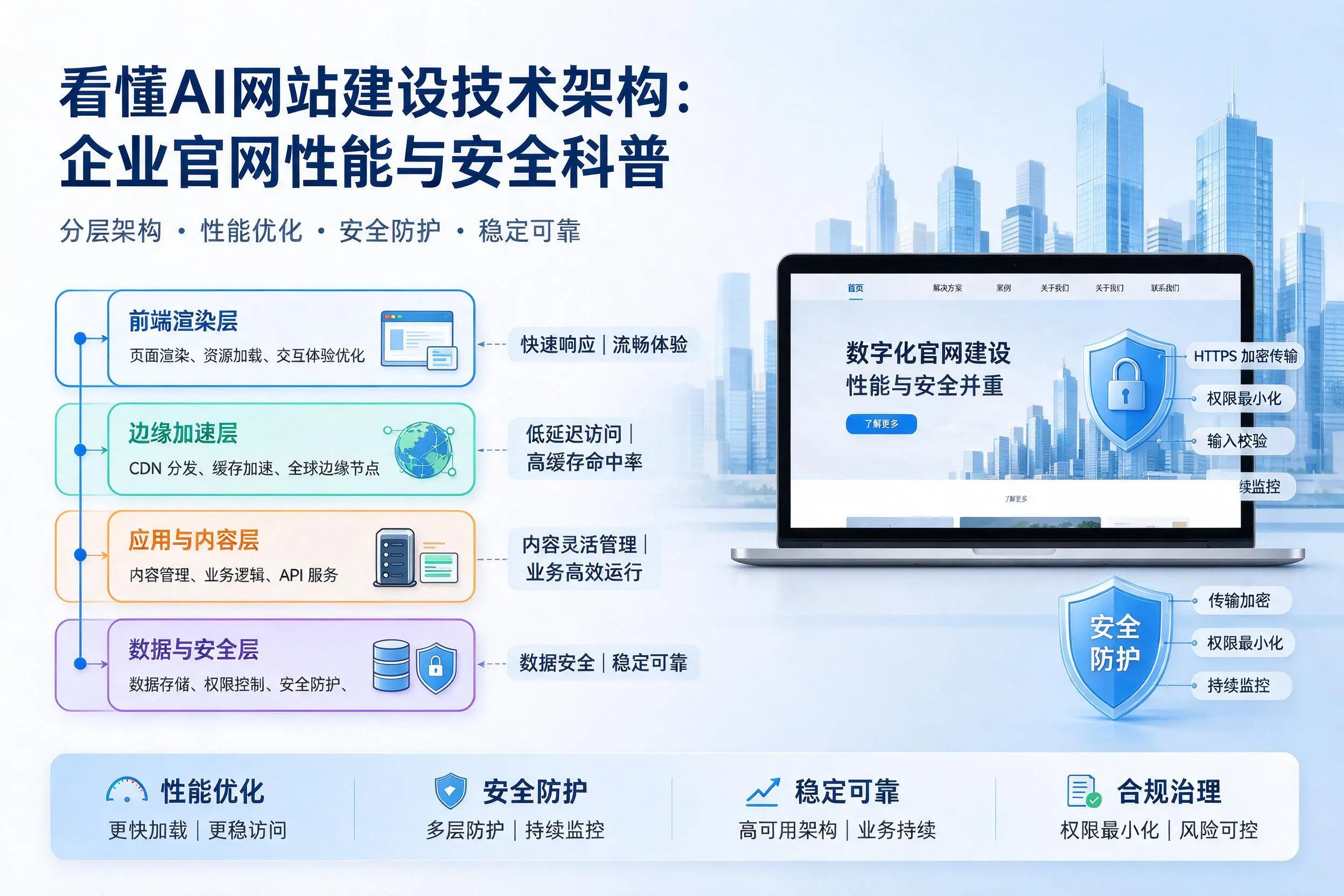 看懂AI网站建设技术架构:文山企业官网性能与安全科普