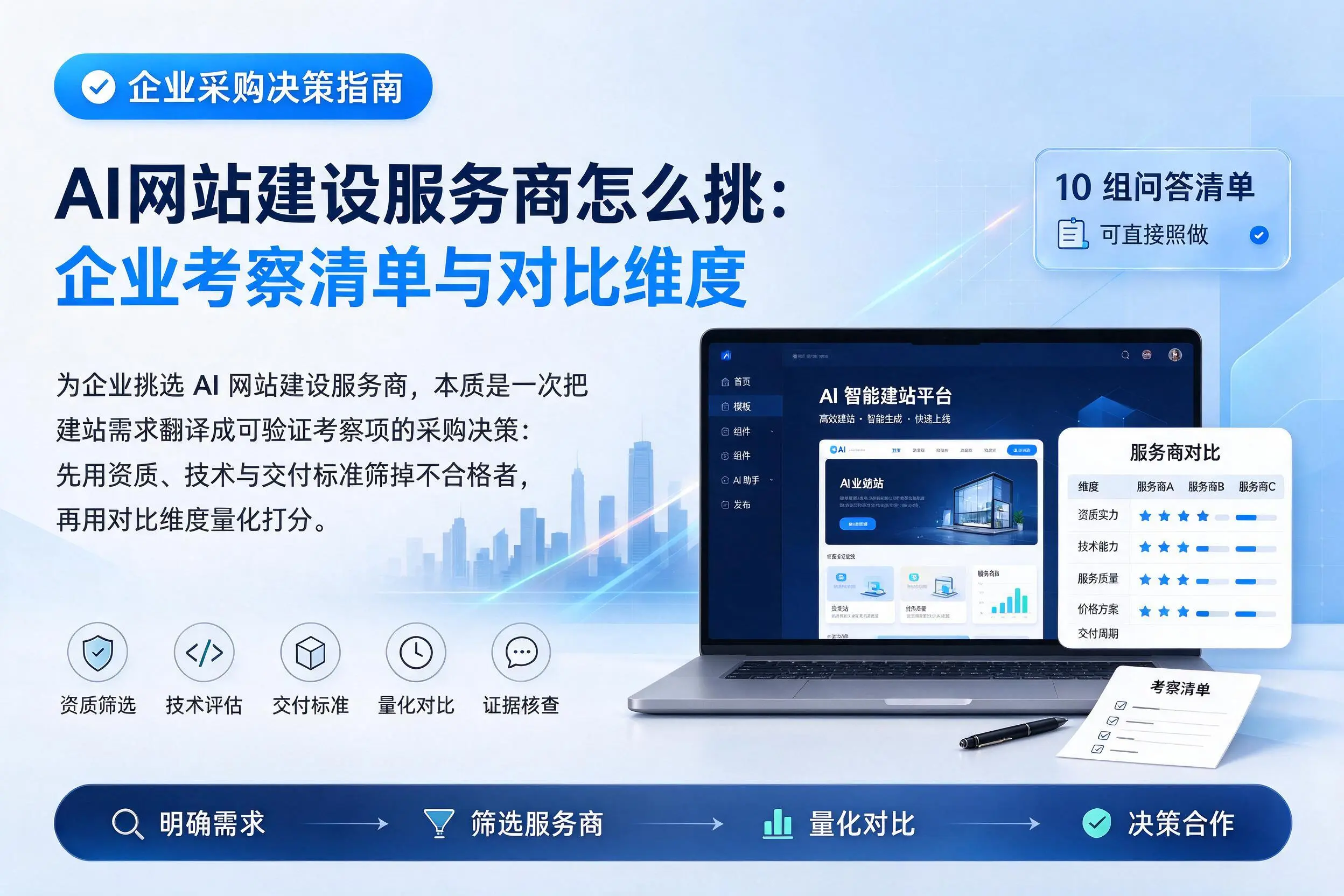 AI网站建设服务商怎么挑：文山企业考察清单与对比维度